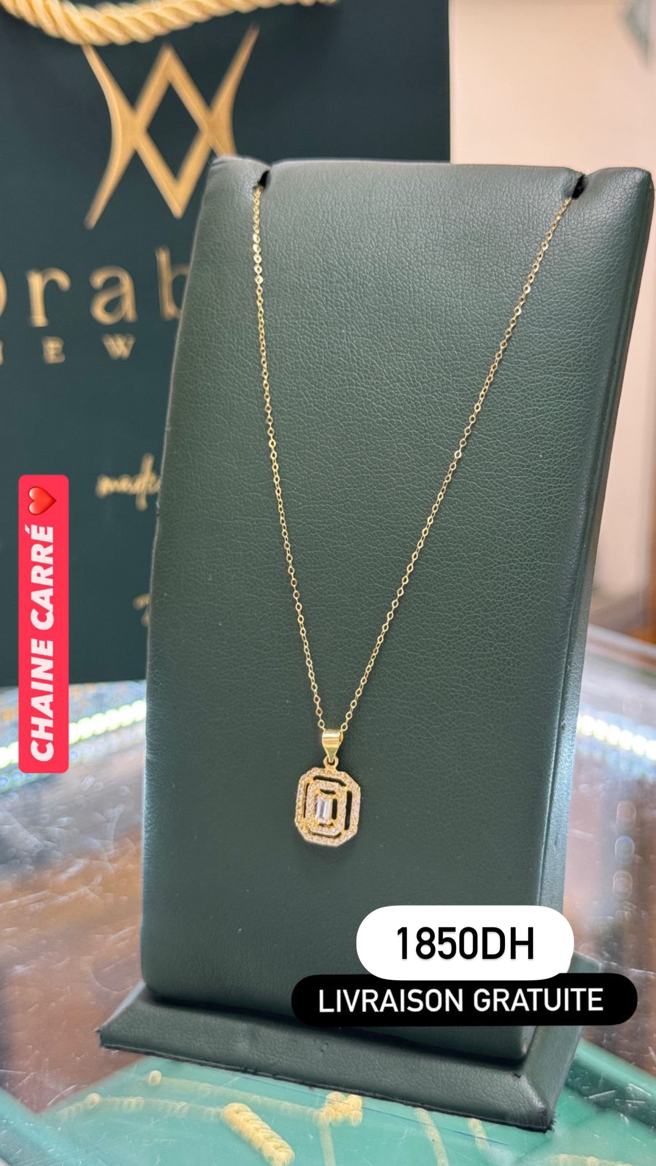 Collier en Or 18k - Chaine Carré